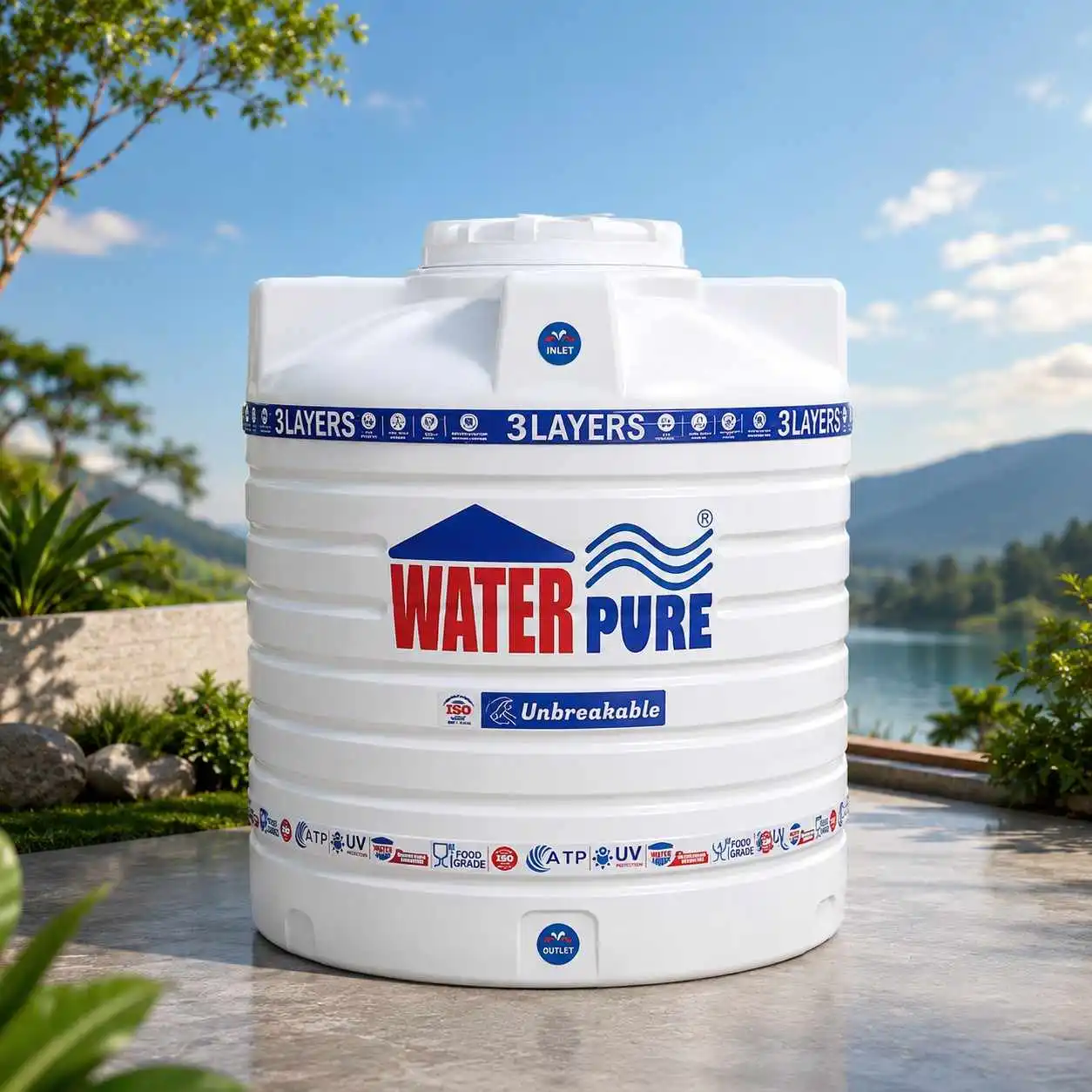 Water Tech Heavy heavy-duty UV-stabilised water storage tank